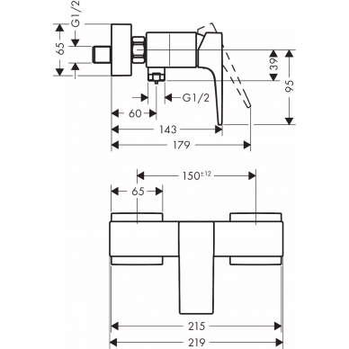Смеситель для душа Hansgrohe Metropol Lever (32560140) шлифованная бронза 1