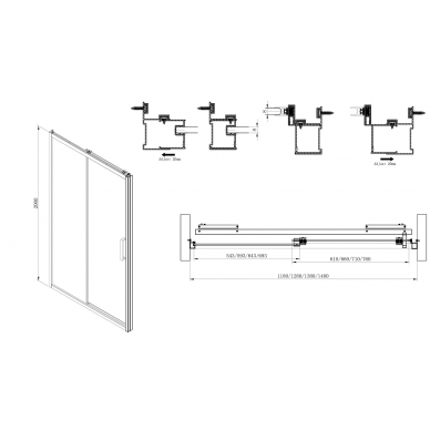 Душевая дверь Cezares Lux soft (LUX-SOFT-W-BF-1-140-C-Cr-IV) 140 см 5