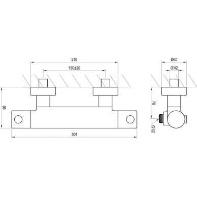 Термостат для душа Ravak Puri PU 033.00/150 (X070116) с термостатом, хром 7