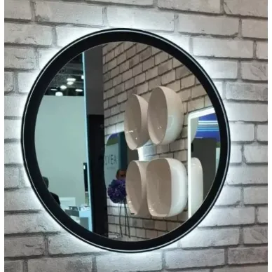 Зеркало Art&Max Napoli (AM-Nap-800-DS-F) (80x80 см) бесконтактный сенсор с LED подсветкой, nero matt 9