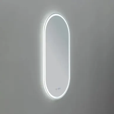 Зеркало Aquanet Монте 288969 45 см с Led подсветкой, часами и подогревом, белое матовое 3