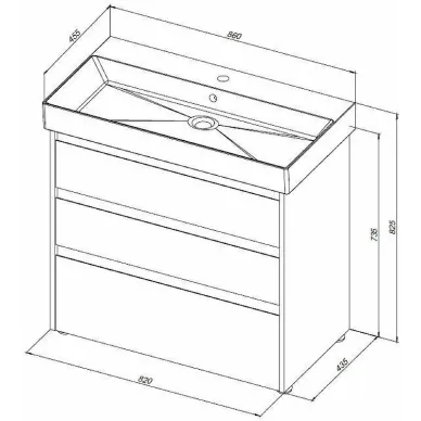 Тумба для ванной Aquanet Nova Lite 302475 85 см, белая глянцевая 5