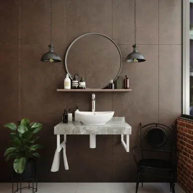 Столешница Teymi Helmi T150208 серый мрамор, 80 см 6