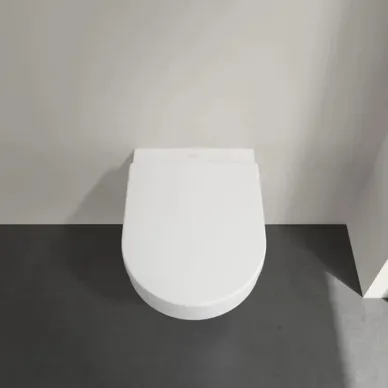 Villeroy&Boch Architectura Унитаз подвесной 37x53см, безободковый, сиденье микролифт, CeramicPlus, цвет: альпийский белый  4694HRR1 6