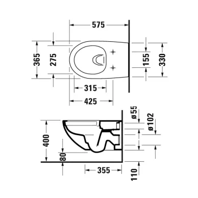 Duravit Architec Унитаз подвесной 57.5х36.5см, с сиденьем микролифт, цвет: белый 45720900A1 (257209+006969) 5