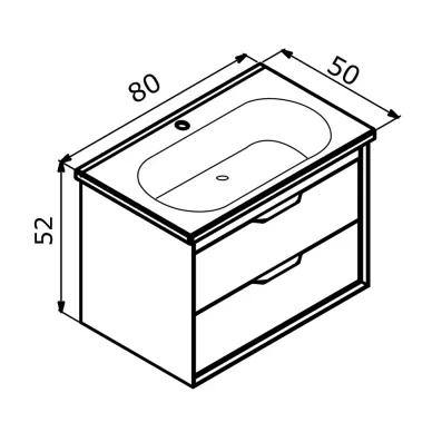 Тумба с раковиной ORKA Clay 5004383 80 см, Soil 3