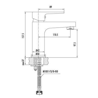 Смеситель для раковины Creavit Sharp SR1500 хром 1
