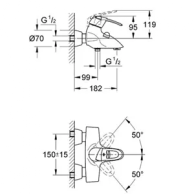 Смеситель для ванны Grohe Chiara (32306000) 1