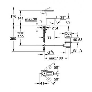 Смеситель для раковины Grohe Quadra (32632000) 1