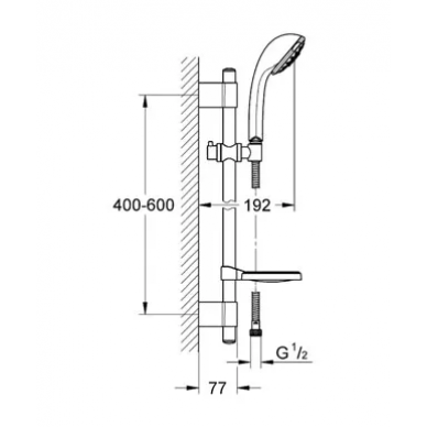 Душевой гарнитур Grohe Relexa Five (27133000) (600 мм) 1