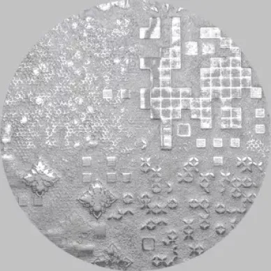 Circle Moon Rendering Silver Decor 25x25 0