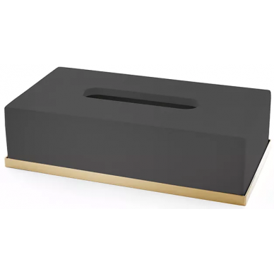 Контейнер для бумажных салфеток 3SC Mood Deluxe Black (MDN70AGD) (черный матовый/золото 24к) настольный 0
