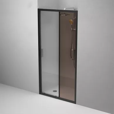 Душевая дверь Am.Pm Gem Solo (W90G-110-1-195BBr) 110х195 см, стекло прозрачное, бронзовое/профиль черный матовый 5