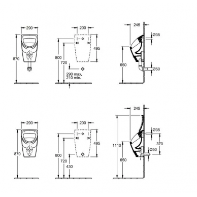 Писсуар подвесной Villeroy & Boch O.novo (75570601) 6