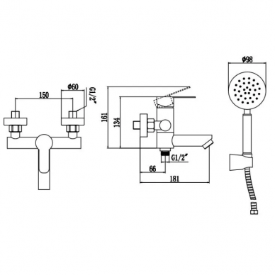 Смеситель для ванны Fmark (FS8304H) черный 1