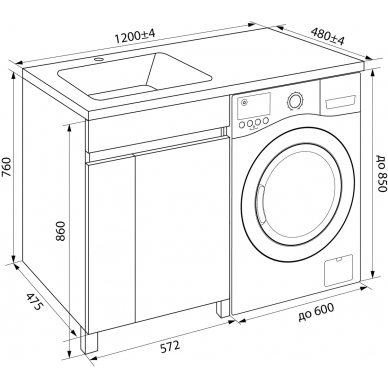 Тумба для ванной Iddis Optima Home (OPH12LDi95K) 120 см, с дверцами, с раковинной (чаша слева), белая 6