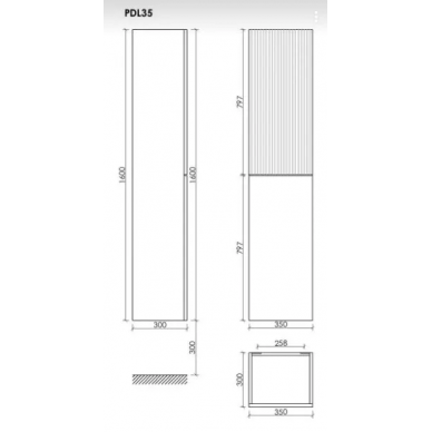 Пенал Sancos Delta (PDL35GR) (35 см) дуб красный/графит 5