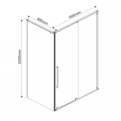 Душевой уголок Vincea Arno (VSR-1A9015CL) 150х90х200 см, профиль хром/стекло прозрачное 7
