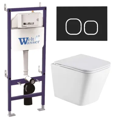 Инсталляция Welt Wasser Bamberg 460 + GELBACH 043 GL-WT + Bamberg BL в комплекте с унитазом, безободковый, с сидением микролифт 0