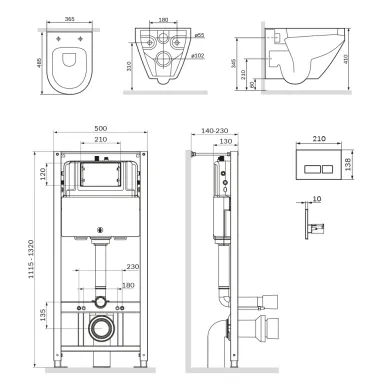 Инсталяция AM.PM PRO (IS47031.701700) в комплекте с унитазом Spirit V2.0 FlashClean, микролифт (кнопка Pro S матовый никель) 6