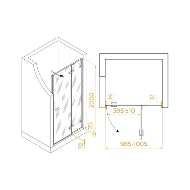 Душевая дверь RGW Stilvoll SV-004 353200410-11 100 см, стекло прозрачное, профиль хром 1