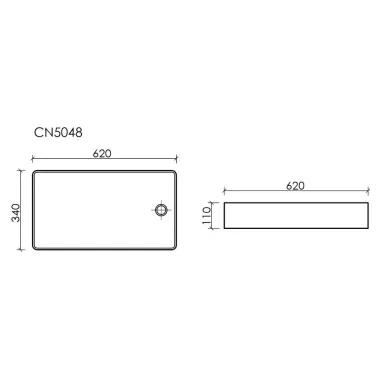 Раковина накладная Ceramicanova Element CN5048 62 см 8