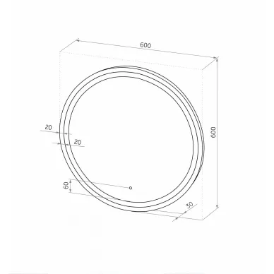 Зеркало Art&Max Livorno AM-Liv-600-DS-F-Nero 60 см с LED подсветкой 5