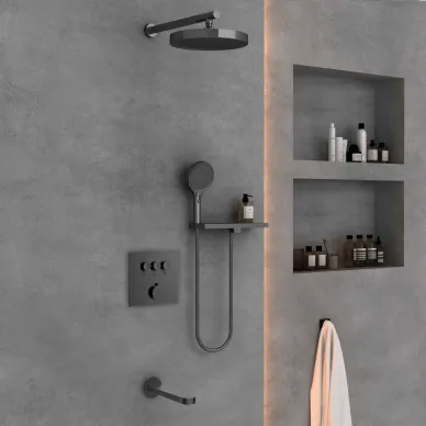 Душевая система Vincea VSFW-431I2RGM скрытого монтажа, со смесителем, воронёная сталь 7