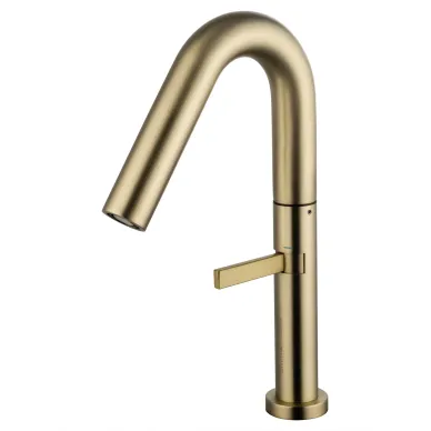 Смеситель для раковины Wonzon & Woghand WW-6068-BG высокий излив, брашированное золото 0