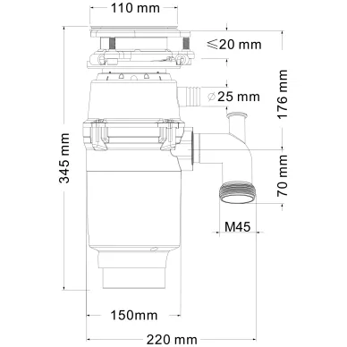 Измельчитель пищевых отходов Fmark FCD-602 6