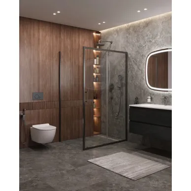 Душевой уголок Cezares Molveno MOLVENO-AH-11-120/90-C-GM-IV 120х90 профиль оружейная сталь/стекло прозрачное 0