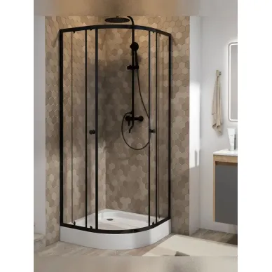 Душевой уголок Teymi Lina T00502 80x80, с поддоном, чёрный/стекло прозрачное 5