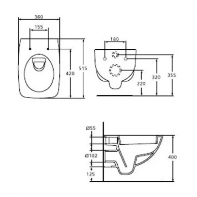 Чаша подвесного унитаза Ideal Standard Cantica (T311901) с сиденьем микролифт 1
