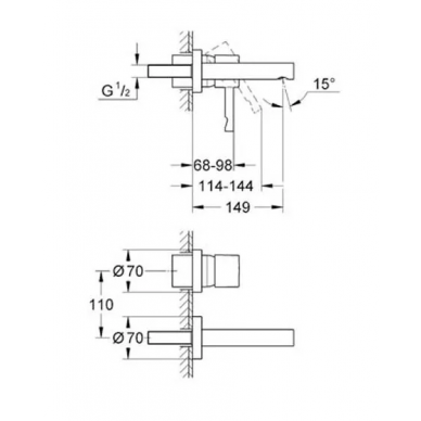 Смеситель для раковины Grohe Essence (19408000) настенный 1