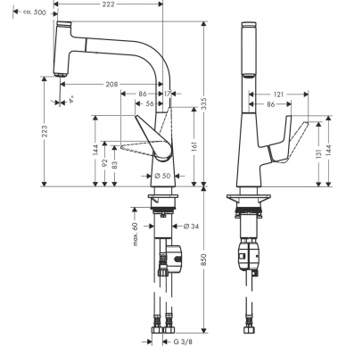 Смеситель для кухни Hansgrohe Talis Select M51 (72822000) хром 6