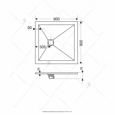 Поддон для душа RGW STone Tray ST-Be (16152099-03) 90х90х2,5 см 4