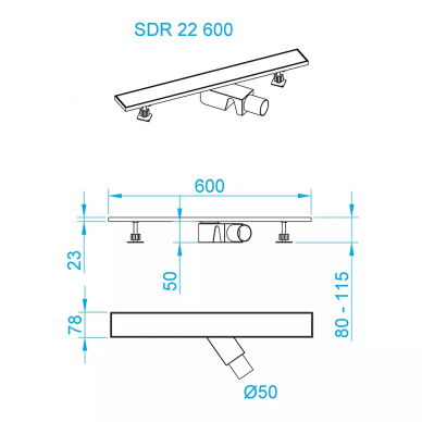 Трап для душа RGW Shower Drain SDR-22B-60 (47212260-04) 60 см, черный 5