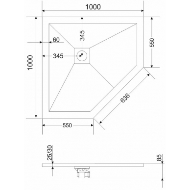 Поддон для душа Grossman Strong (GR-S2100100D) 100х100 (графит) 5