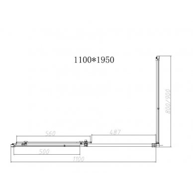 Душевой уголок Vincea Slim-N (VSR-4SN9011CLB) 110х90х195 см, профиль черный/стекло прозрачное 5