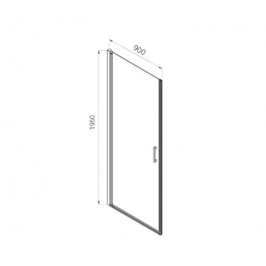 Душевая дверь Vincea Alpha (VDP-3AL900CLG) 90x195 см, профиль брашированное золото/стекло прозрачное 5