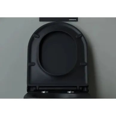 Унитаз приставной Ceramicanova Metropol Rimless (CN4004MB) с сиденьем микролифт, чёрный матовый 5