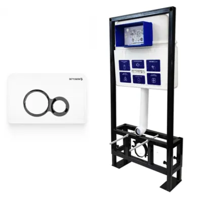Инсталляция Bettoserb Sava Free Standing (SFS40006458) с клавишей смыва DUO белый глянец/хром матовый 5
