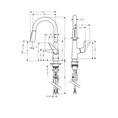 Смеситель для кухни Hansgrohe Talis M51 72815000 с вытяжным изливом, хром 1