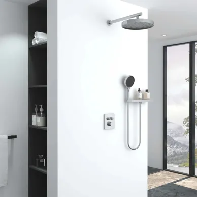 Душевая система Vincea Inspire VSFW-3I21MT2RCH встраиваемая с термостатом и полочкой, хром 7