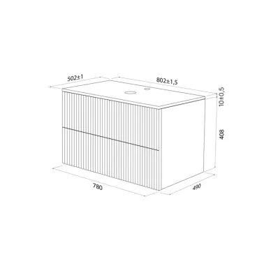 Тумба для ванной Iddis Aiger AIG80W0i95K 80 см,  со столешницей, белая 5