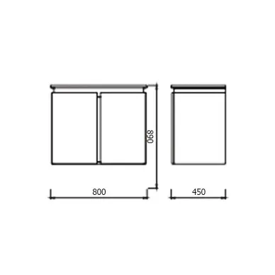 Тумба для ванной Creavit Verti VE0080.42.VV + SU080-00CB00E-0000 80 см, подвесная, с раковиной, орех 1