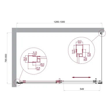 Душевой уголок BelBagno Luce LUCE-AH-1-130/80-C-Cr 130x80 см, хром/прозрачное стекло 5
