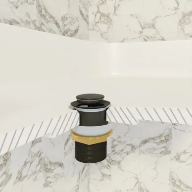 Сливной набор для раковины Teymi Ritta T140124 с переливом, click-clack, чёрный матовый 5