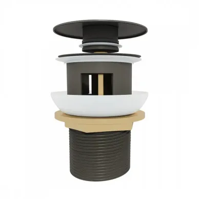 Сливной набор для раковины Teymi Solli T140203 с переливом, click-clack, графит матовый 6