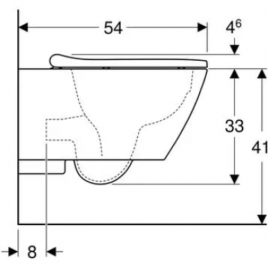 Чаша подвесного унитаза Geberit Smyle Square Rimfree (500.683.01.1) микролифт 2